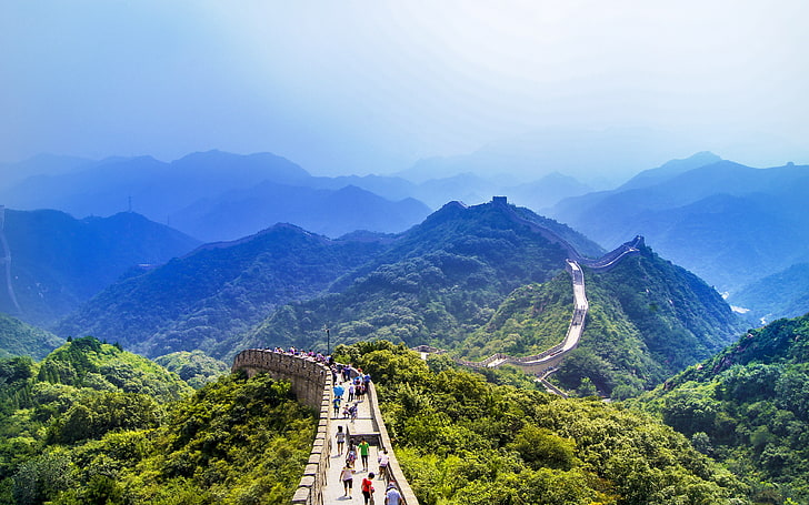 China Travel Great Wall Scenic Spot Blue Sky, mountain, scenics - nature, HD wallpaper