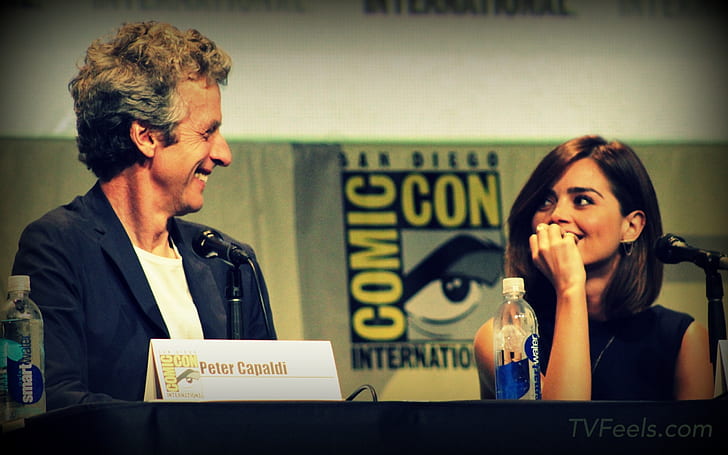 Doctor Who Peter Capaldi and Jenna Coleman at Comic Con, emma watson