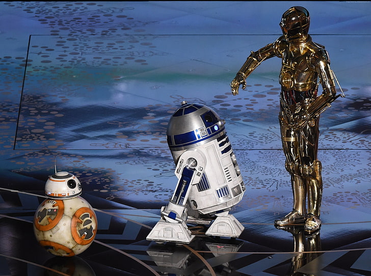 Star Wars, BB-8, R2-D2, C-3PO, Oscar 2016, HD wallpaper