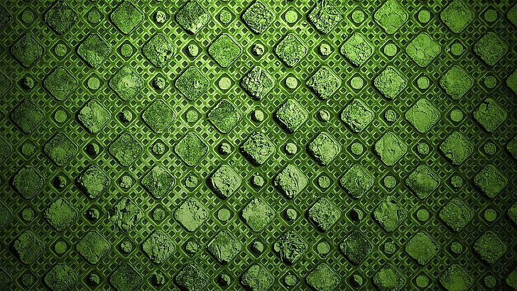 minimalism, abstract, texture, pattern, square, green, dots, HD wallpaper