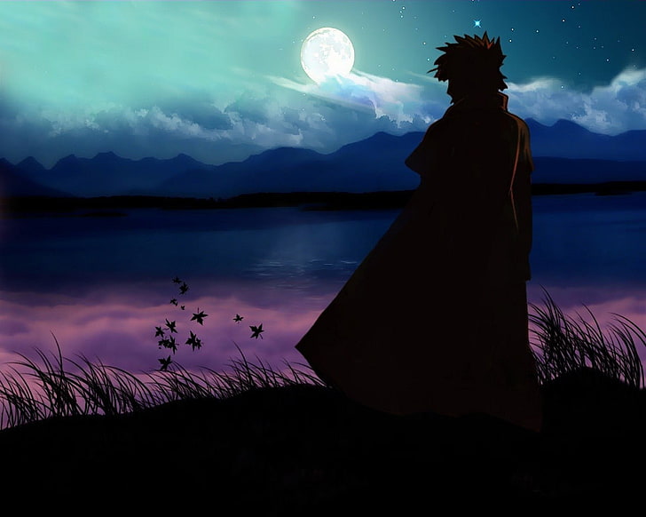 silhouette of person wearing costume illustration, Naruto Shippuuden, HD wallpaper