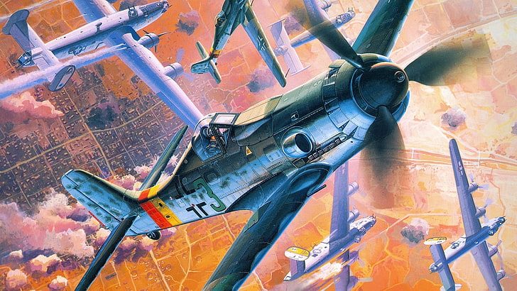 World War II, fw 190, Focke-Wulf, Luftwaffe, Germany, military