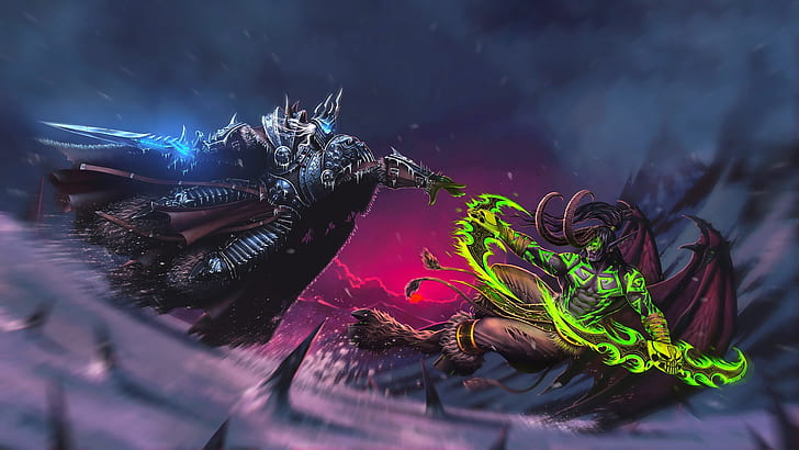 Warcraft, World Of Warcraft, Arthas Menethil, Illidan Stormrage, HD wallpaper