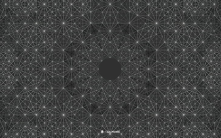 pattern, Andy Gilmore, geometry, monochrome, abstract, symmetry, HD wallpaper