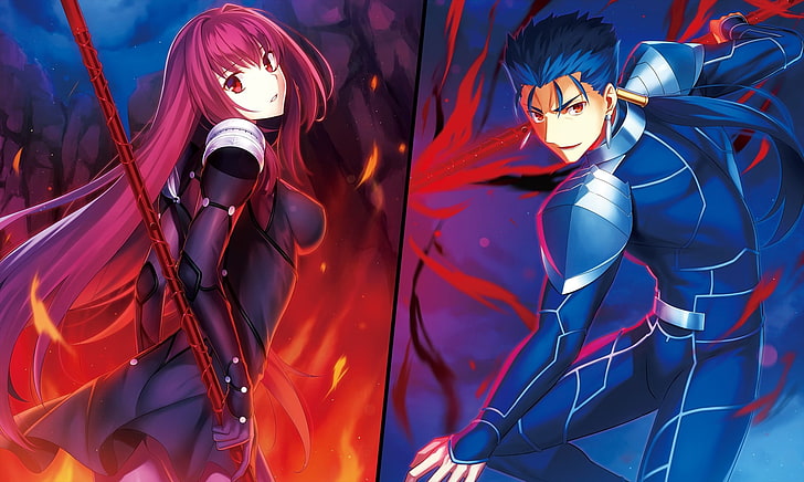 Fate/Grand Order, Lancer (Fate/Grand Order), anime, Lancer (Fate/Stay Night), HD wallpaper