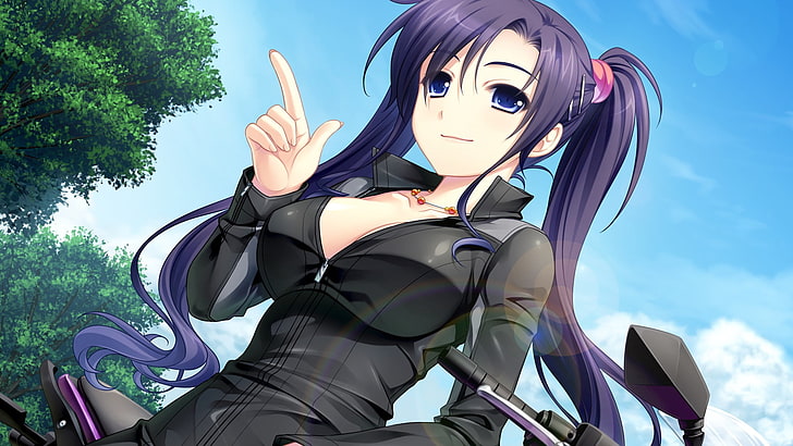purple-haired female anime character digital wallpaper, anime girls, HD wallpaper