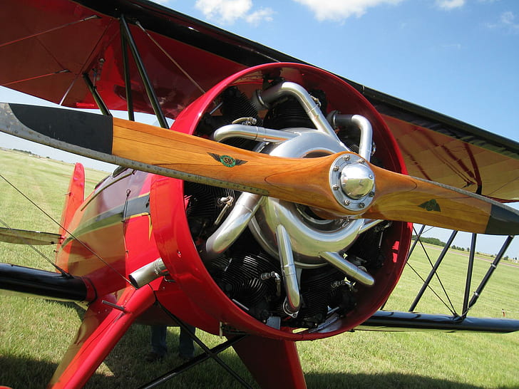 Waco Classic Biplane, airplane, red baron, aircraft planes, HD wallpaper