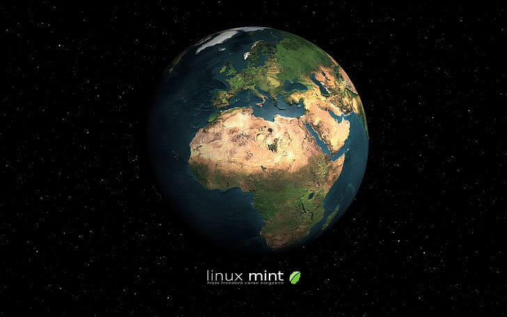 Linux Mint Earth, linux mint print, terra