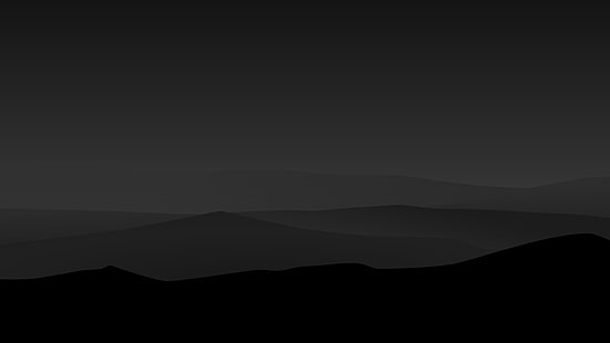 HD wallpaper: Night, Mountains, Dark, Landscape, 8K, 4K, Minimal ...