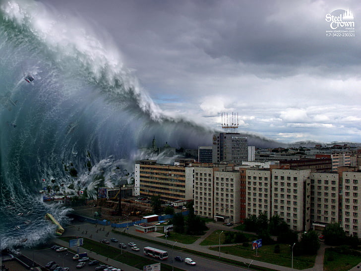 tsunami, HD wallpaper