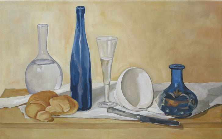 giorgio morandi classic art jars, household equipment, kitchen utensil, HD wallpaper