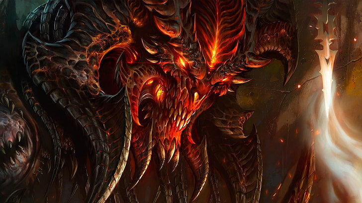 demon 3D wallpaper, Diablo III, no people, backgrounds, close-up