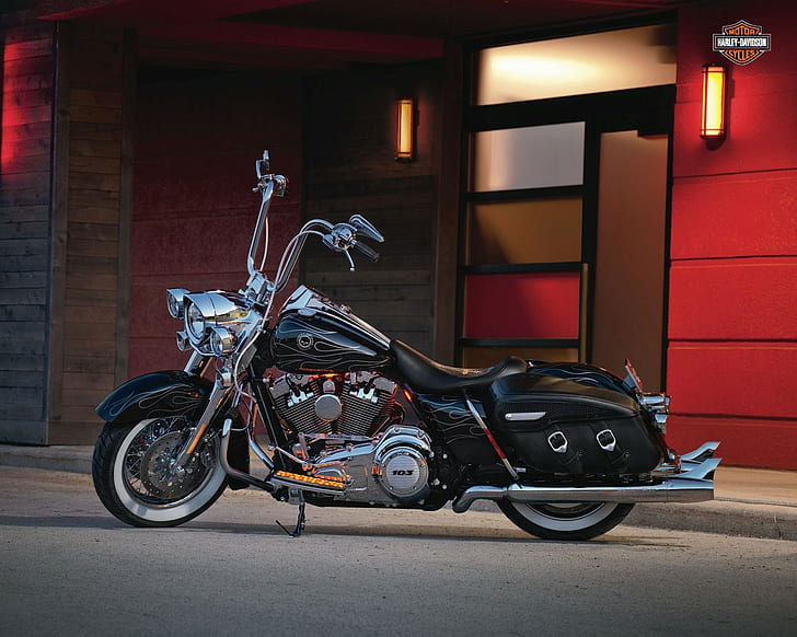 Harley Davidson, Motorcycle, Night, HD wallpaper