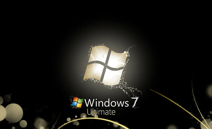 Windows 7, Ultimate, Bw, Lines, illuminated, text, western script