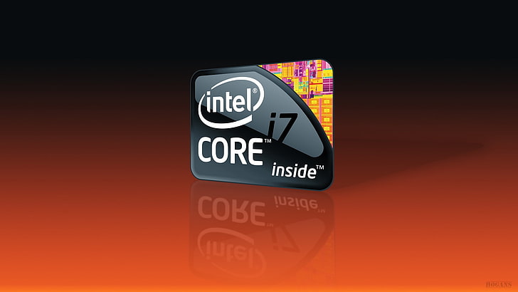 Intel Inside i7 core processor, firm, cpu, black, illustration