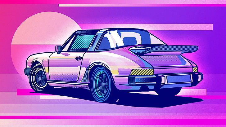Sports Car Colorful Abstract Digital Art Wallpaper 4K 43244