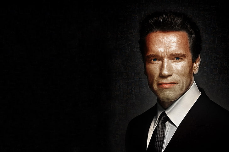 Arnold Schwarzenegger, portrait, actor, looking at camera, one person