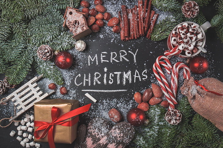 Holiday, Christmas, Candy Cane, Christmas Ornaments, Gift, Merry Christmas, HD wallpaper