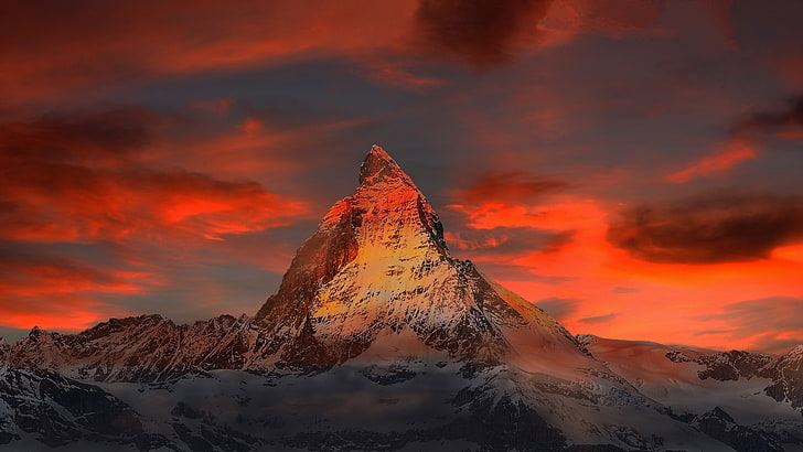 Mountains, Switzerland, Alps, Matterhorn, 5K, beauty in nature, HD wallpaper