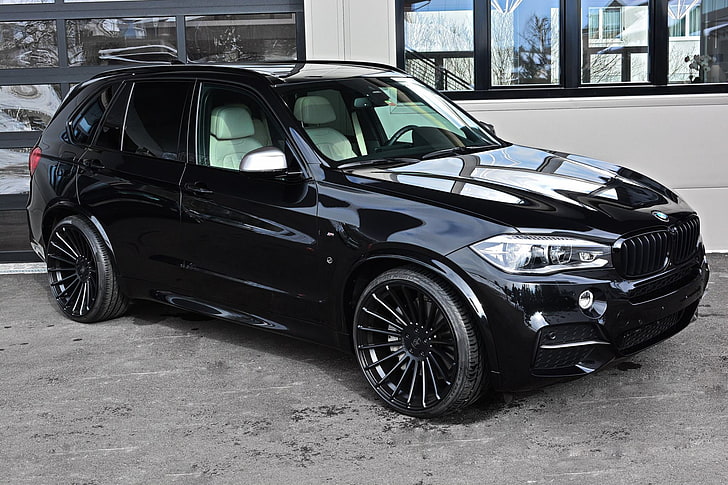 black BMW X5, Sport, Tuning, Hamann, Diesel, F15, M50d, car, land Vehicle, HD wallpaper
