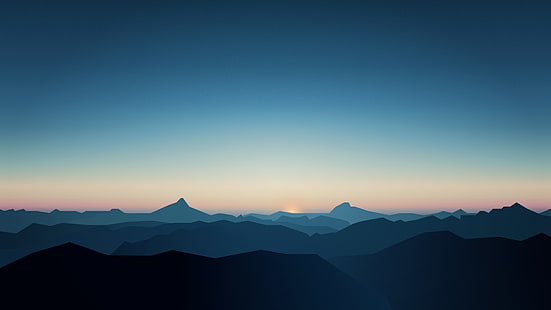 HD wallpaper Minimal Mountains Sunset CGI  Wallpaper Flare