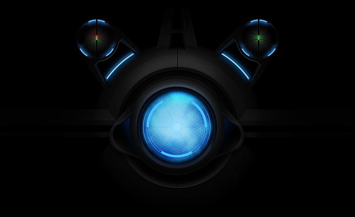 Blue Orb, nuclear logo digital wallpaper, Artistic, 3D, illuminated