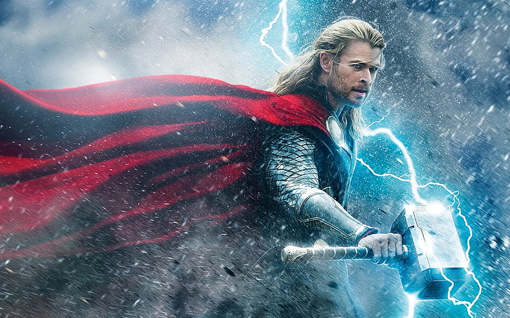 HD wallpaper: Marvel Thor digital wallpaper, Chris Hemsworth, men, Mjolnir  | Wallpaper Flare