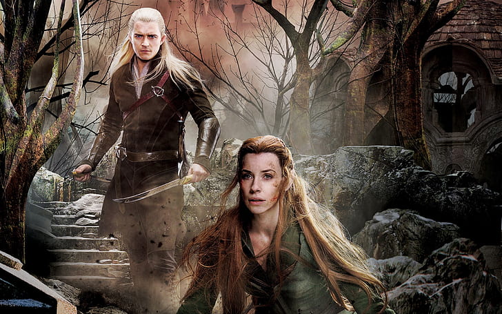 The Hobbit: The Battle of the Five Armies, Evangeline Lilly, Orlando Bloom, HD wallpaper