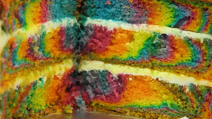 cake, dessert, multi colored, backgrounds, no people, pattern, HD wallpaper