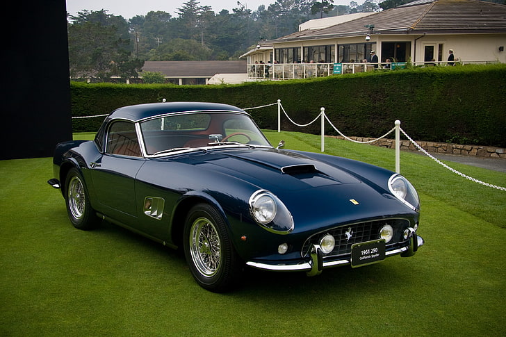 black coupe, Ferrari, 250 California, Classic Ferrari, car, old car
