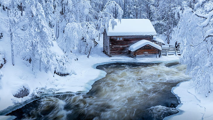 kitkajoki river, natinal park, oulanka national park, finland, HD wallpaper