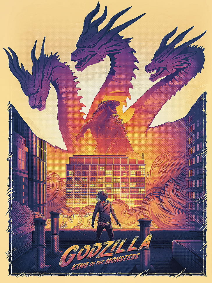 Godzilla, artwork, kaiju, fan art, movies