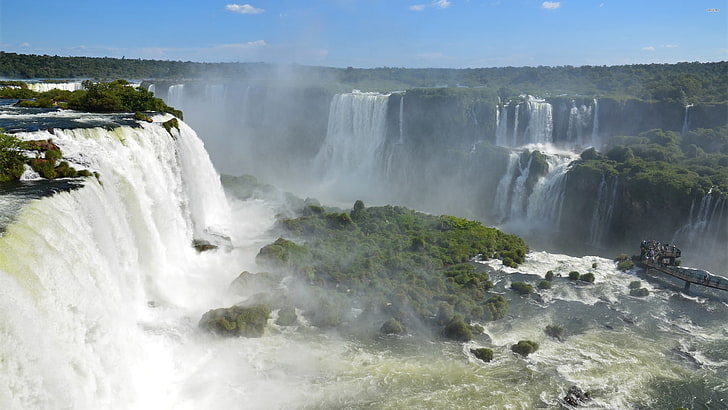 block waterfalls, Iguazu Falls, scenics - nature, beauty in nature, HD wallpaper