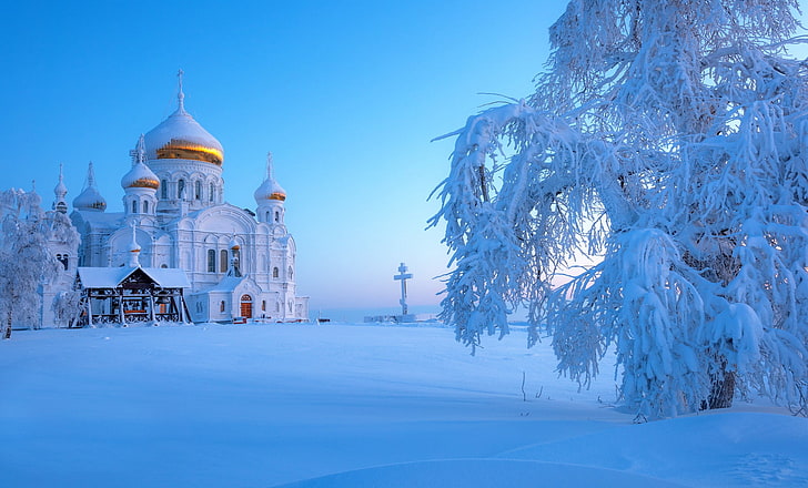 Russia, winter, snow, Ural, building exterior, cold temperature, HD wallpaper