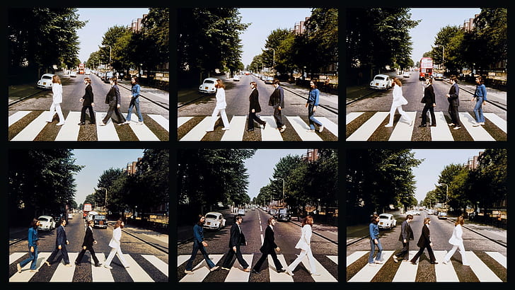 The Beatles, Abbey Road, Band, Walk, group of people passing through a pedestrian lane