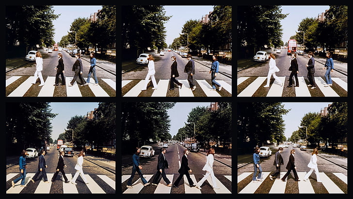 The Beatles, Abbey Road, tree, plant, group of people, day, HD wallpaper