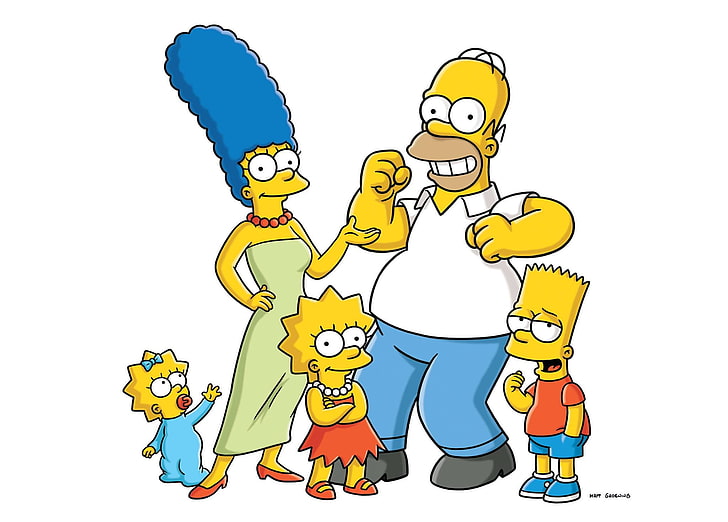 The Simpsons, Maggie Simpson, Marge Simpson, Lisa Simpson, Homer Simpson, HD wallpaper