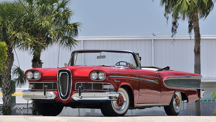 1958, 76b, convertible, edsel, luxury, pacer, retro, HD wallpaper