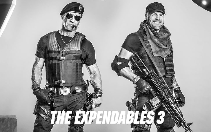 The Expendables 3 poster, monochrome, Sylvester Stallone, movies