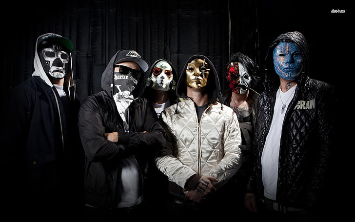 Hollywood undead, music, mask, group of people, adult, men