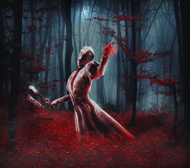 The Nurse, dbdl, Dead by Daylight, glowing, Bonesaw, Red forest, HD wallpaper