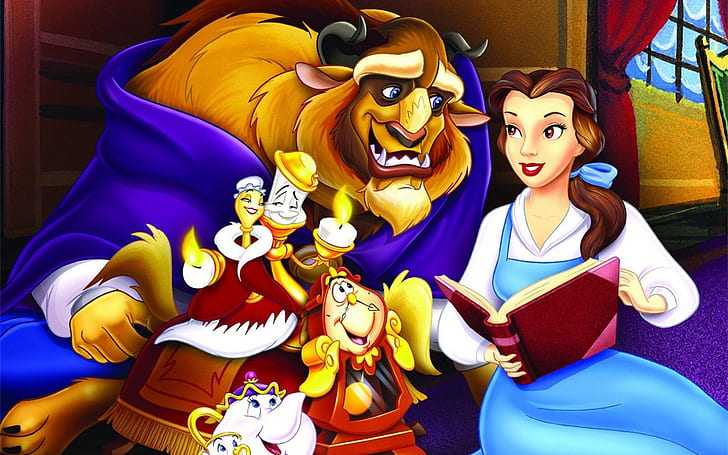 Beauty and the Beast, animation, family, fantasy, benson, HD wallpaper