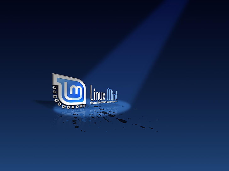 Linux Mint, blue and white Linux Mint logo, Computers, communication