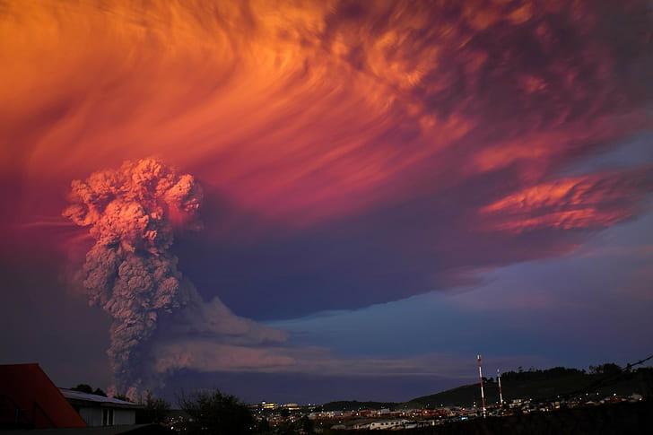 world, toxic, eruptions, volcano, clouds, nature, smoke, Calbuco Volcano, HD wallpaper