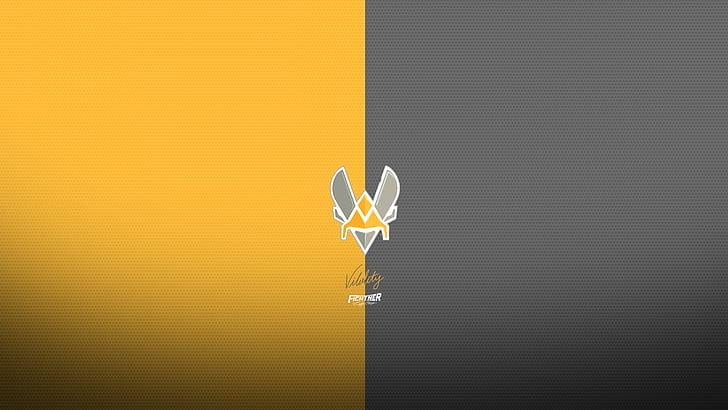 vitality, e-sports, logo, yellow, grey, HD wallpaper