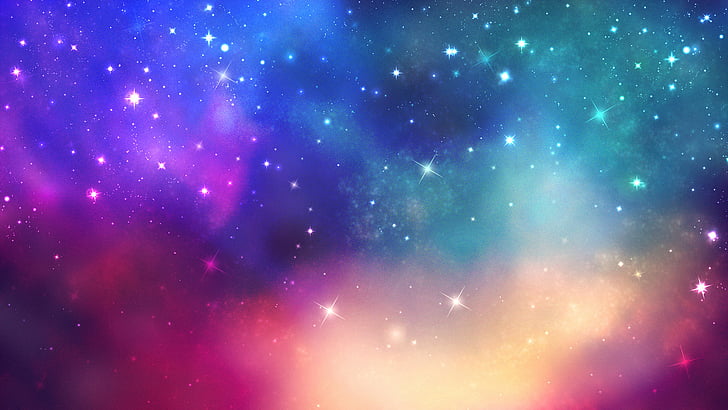 abstract, space, light, stars, design, graphic, fantasy, night, HD wallpaper