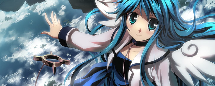 blue haired female anime character, anime girls, original characters