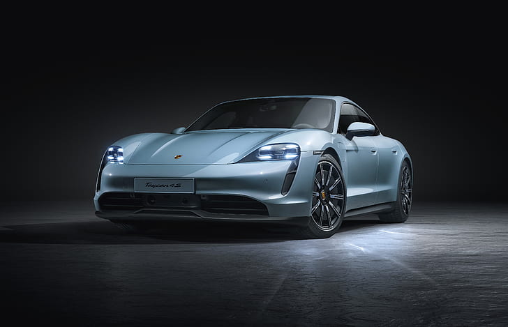 Porsche, Porsche Taycan 4S, Blue Car, Sport Car, Vehicle, HD wallpaper