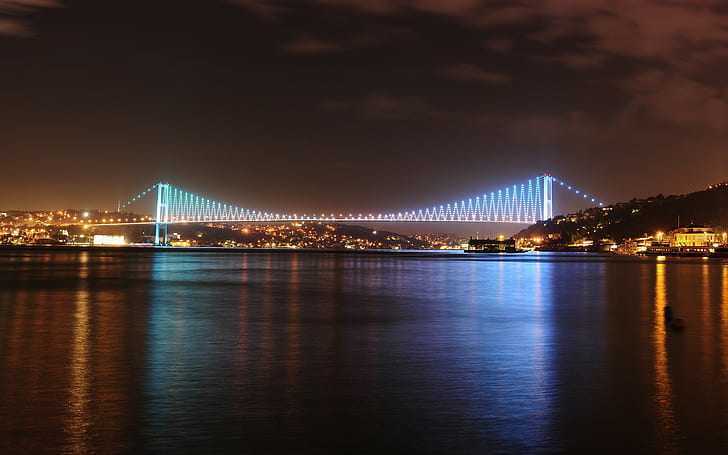 Bosphorus bridge panoramic view, istanbul Turkey, city, Sea of Marmara, HD wallpaper