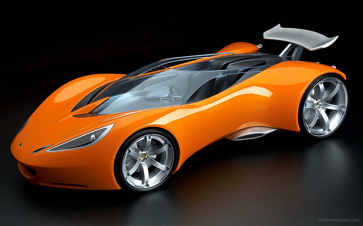 Lotus Hot Wheels Concept, orange and black sport coupe concept, HD wallpaper